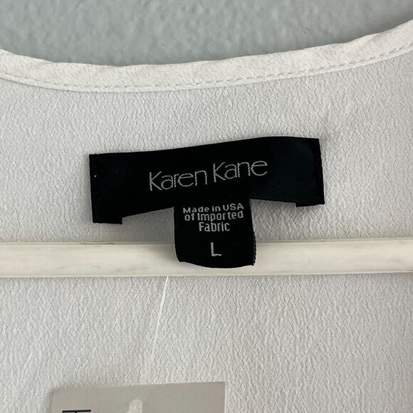 Karen Kane Sail Away Crossover Top White Long Sleeve Size Large NWT - Picture 6 of 9